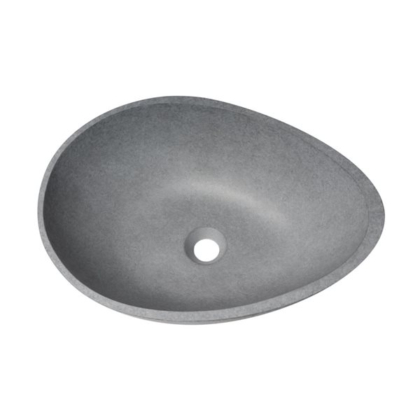 ALFI brand 21-in Matte Gray Solid Concrete Tear Drop Above Mount Vessel Sink