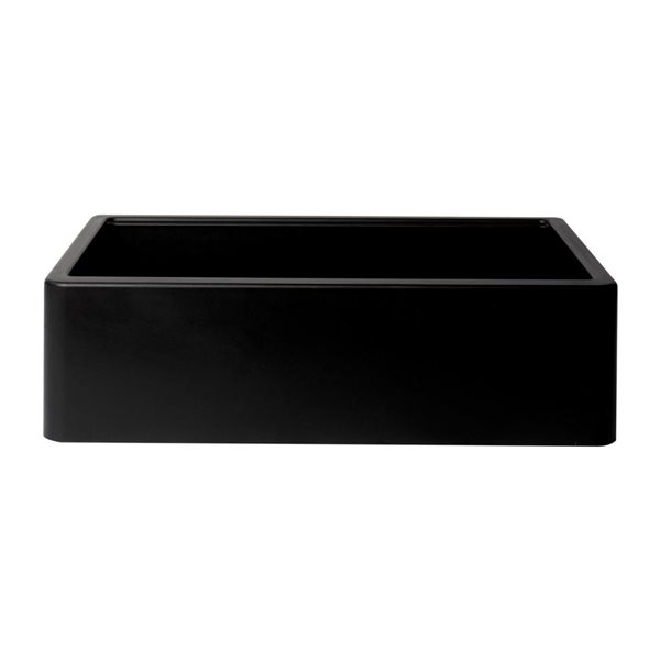 ALFI brand Black 33-in Granite Composite Single Bowl Drop-in Farm Sink w/ Accessories