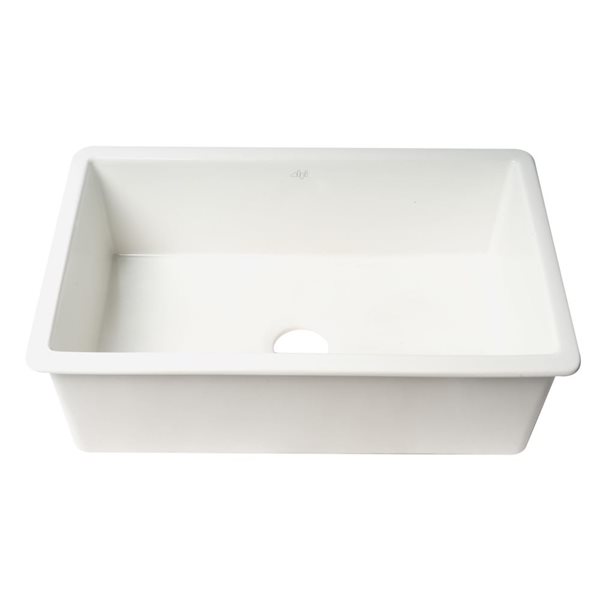 ALFI brand White 30-in x 18-in Undermount / Drop-in Fireclay Kitchen Sink