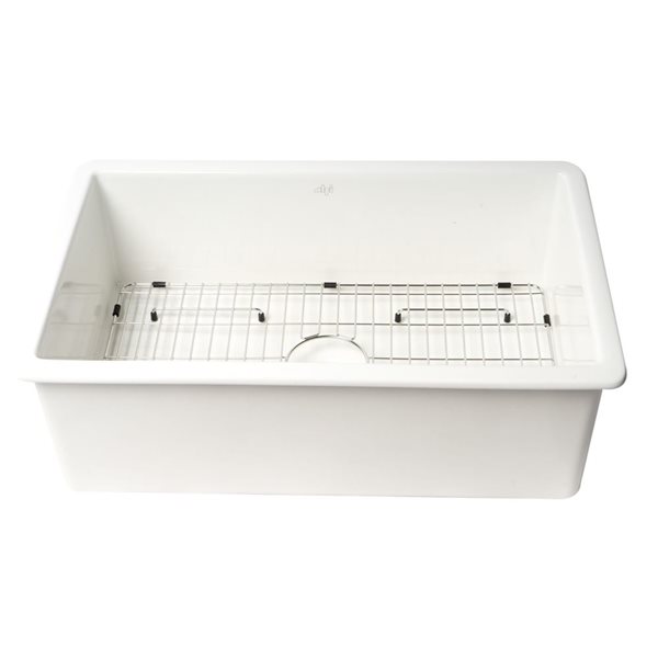 ALFI brand White 30-in x 18-in Undermount / Drop-in Fireclay Kitchen Sink