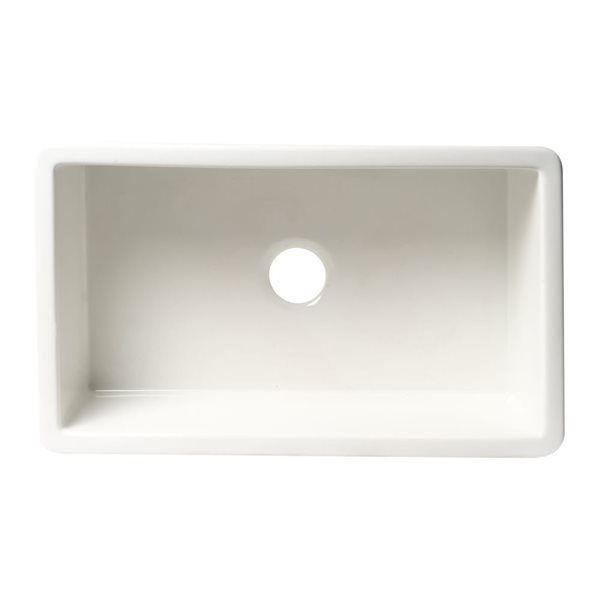 ALFI brand White 30-in x 18-in Undermount / Drop-in Fireclay Kitchen Sink