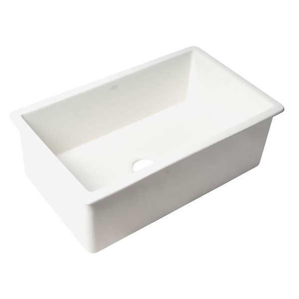 ALFI brand White 30-in x 18-in Undermount / Drop-in Fireclay Kitchen Sink