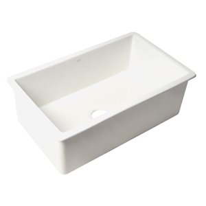 ALFI brand White 30-in x 18-in Undermount / Drop-in Fireclay Kitchen Sink