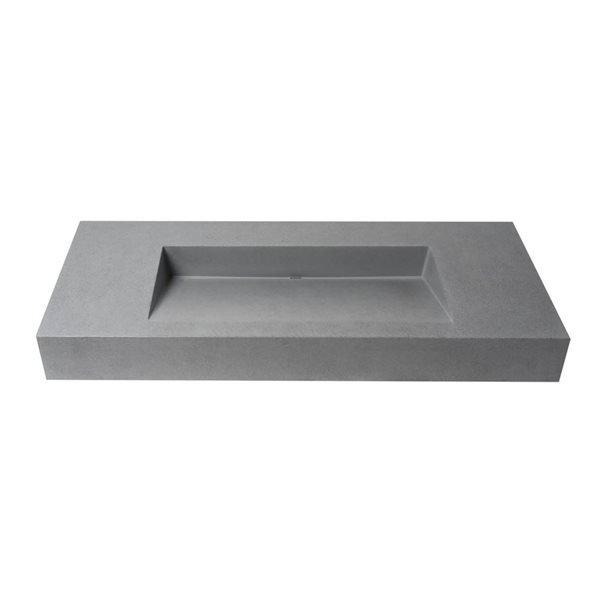 ALFI brand 48-in Matte Gray Solid Concrete Rectangular Countertop Sink