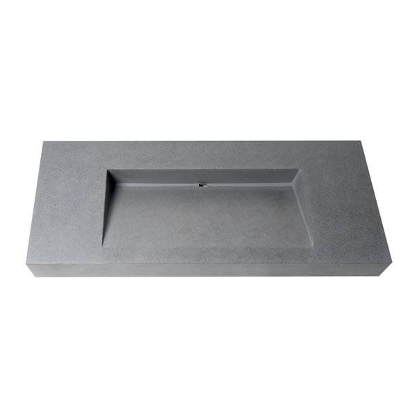 ALFI brand 48-in Matte Gray Solid Concrete Rectangular Countertop Sink