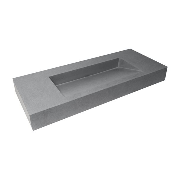 ALFI brand 48-in Matte Gray Solid Concrete Rectangular Countertop Sink