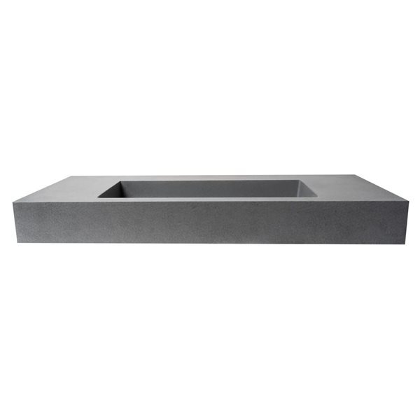 ALFI brand 48-in Matte Gray Solid Concrete Rectangular Countertop Sink