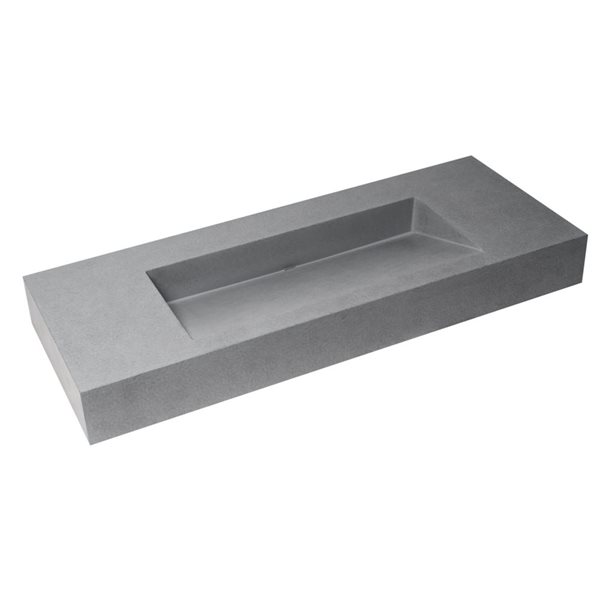 ALFI brand 48-in Matte Gray Solid Concrete Rectangular Countertop Sink