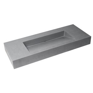 ALFI brand 48-in Matte Gray Solid Concrete Rectangular Countertop Sink