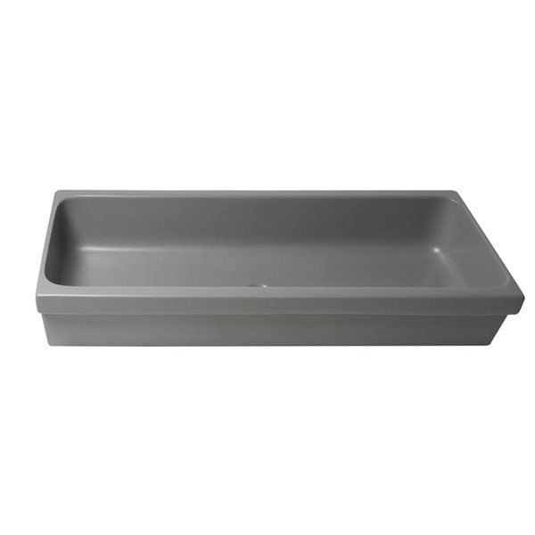 ALFI brand 48-in Matte Gray Above Mount Fireclay Rectangular Bathroom Trough Sink