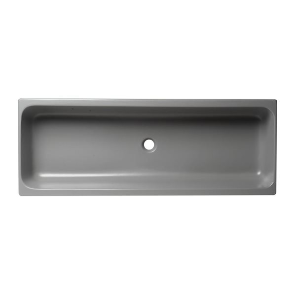 ALFI brand 48-in Matte Gray Above Mount Fireclay Rectangular Bathroom Trough Sink