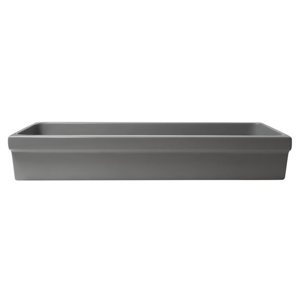 ALFI brand 48-in Matte Gray Above Mount Fireclay Rectangular Bathroom Trough Sink