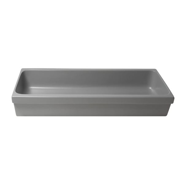 ALFI brand 48-in Matte Gray Above Mount Fireclay Rectangular Bathroom Trough Sink