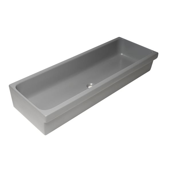 ALFI brand 48-in Matte Gray Above Mount Fireclay Rectangular Bathroom Trough Sink