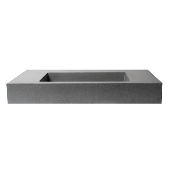 ALFI brand 40-in Matte Gray Solid Concrete Rectangular Countertop Sink