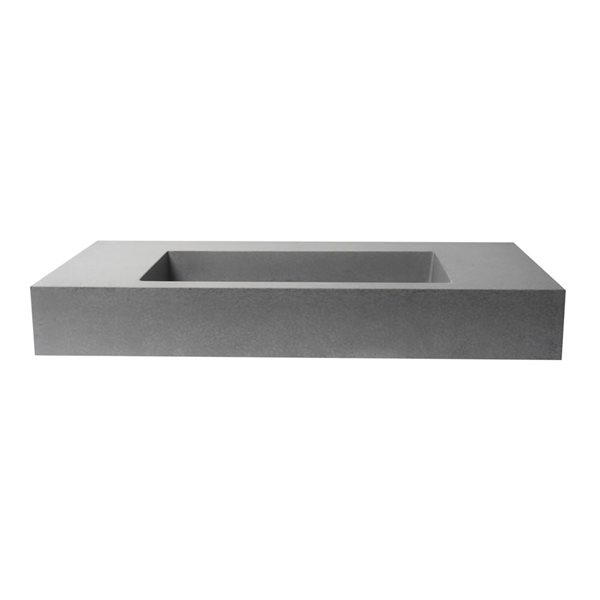 ALFI brand 40-in Matte Gray Solid Concrete Rectangular Countertop Sink