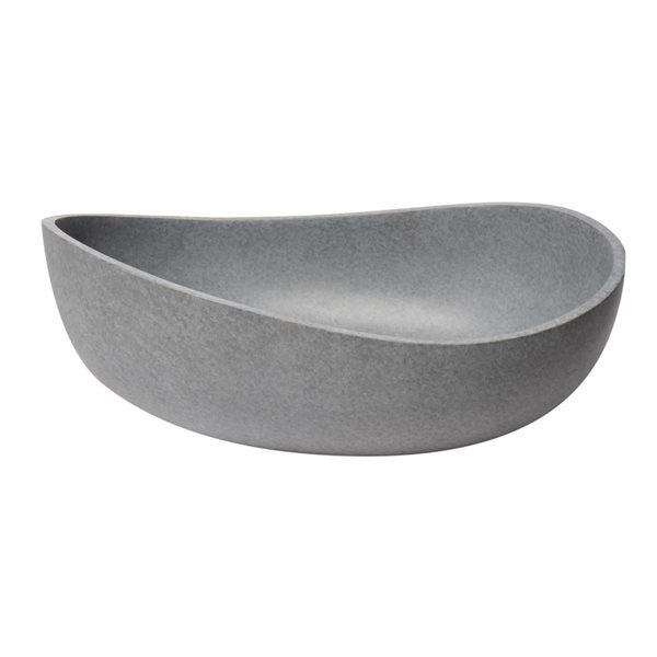 ALFI brand 23-in Matte Gray Solid Concrete Wavy Oval Above Mount Vessel Sink