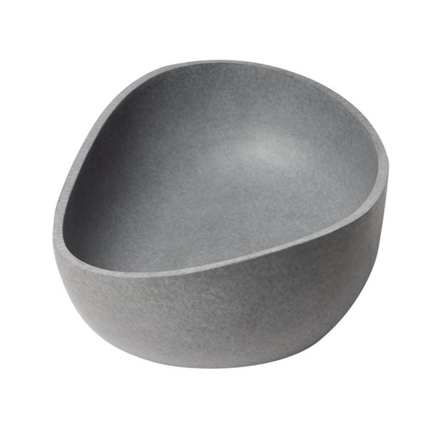 ALFI brand 23-in Matte Gray Solid Concrete Wavy Oval Above Mount Vessel Sink