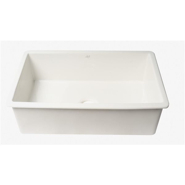 ALFI brand White 32-in x 19-in Single Bowl Fireclay Undermount / Drop-in Fireclay Kitchen Sink