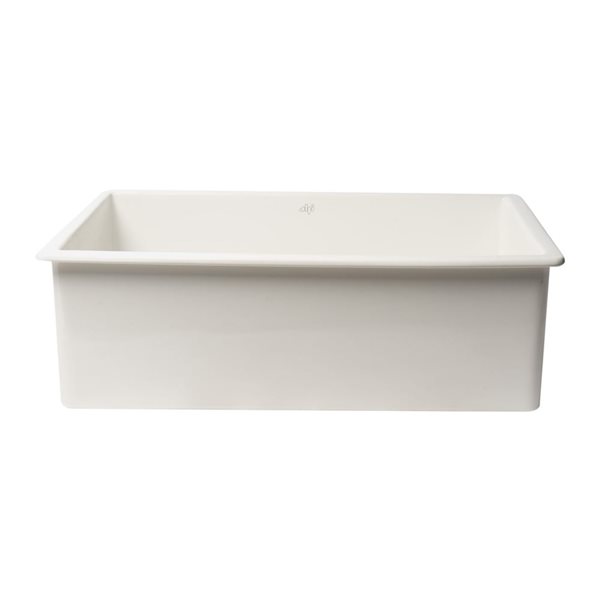 ALFI brand White 32-in x 19-in Single Bowl Fireclay Undermount / Drop-in Fireclay Kitchen Sink