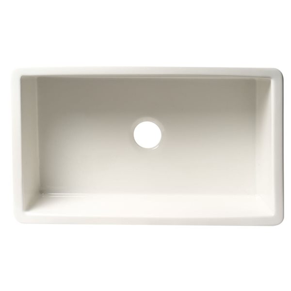 ALFI brand White 32-in x 19-in Single Bowl Fireclay Undermount / Drop-in Fireclay Kitchen Sink