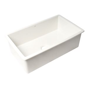 ALFI brand White 32-in x 19-in Single Bowl Fireclay Undermount / Drop-in Fireclay Kitchen Sink