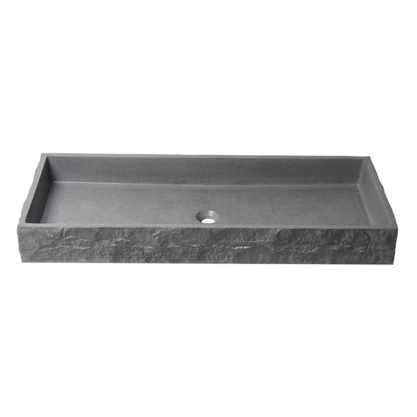 ALFI brand 39-in Matte Gray Solid Concrete Bathroom Trough Sink