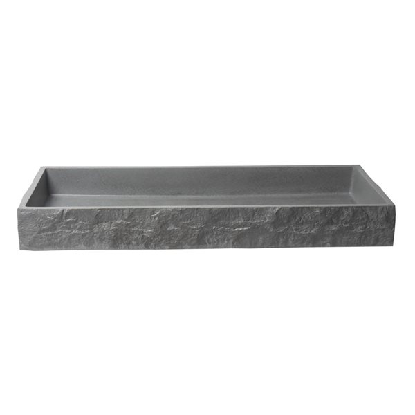 ALFI brand 39-in Matte Gray Solid Concrete Bathroom Trough Sink