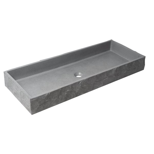 ALFI brand 39-in Matte Gray Solid Concrete Bathroom Trough Sink