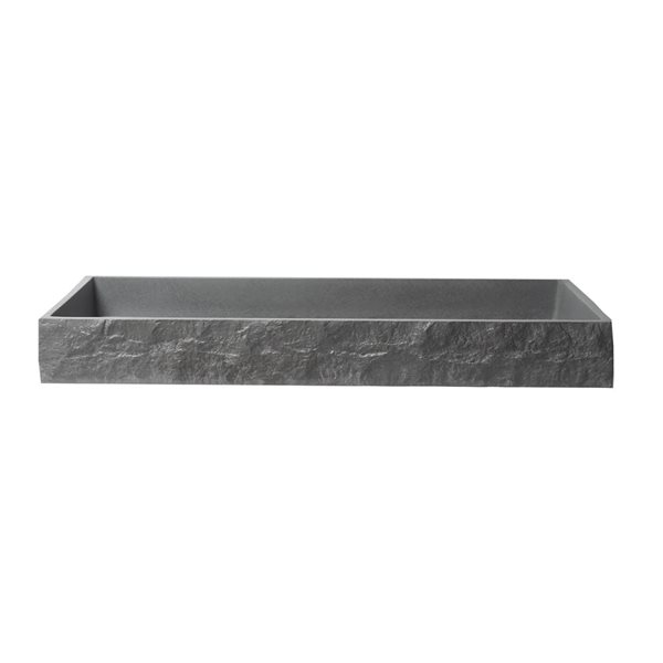 ALFI brand 39-in Matte Gray Solid Concrete Bathroom Trough Sink