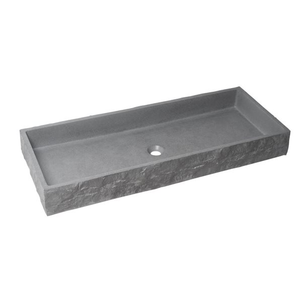 ALFI brand 39-in Matte Gray Solid Concrete Bathroom Trough Sink