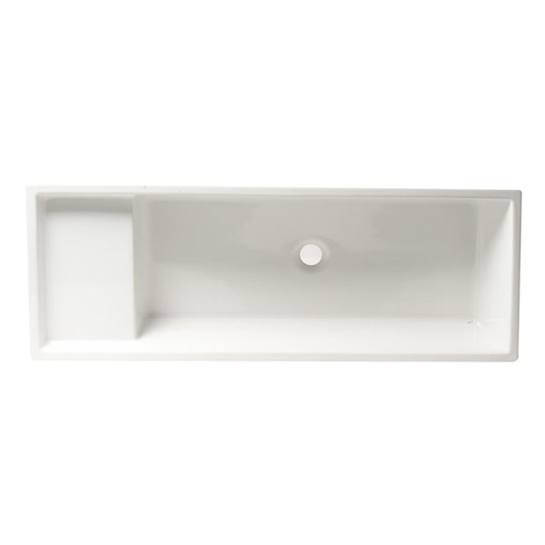 ALFI brand 39-in White Above Mount Fireclay Bathroom Trough Sink