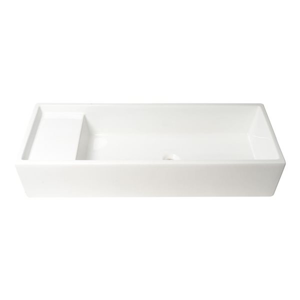 ALFI brand 39-in White Above Mount Fireclay Bathroom Trough Sink