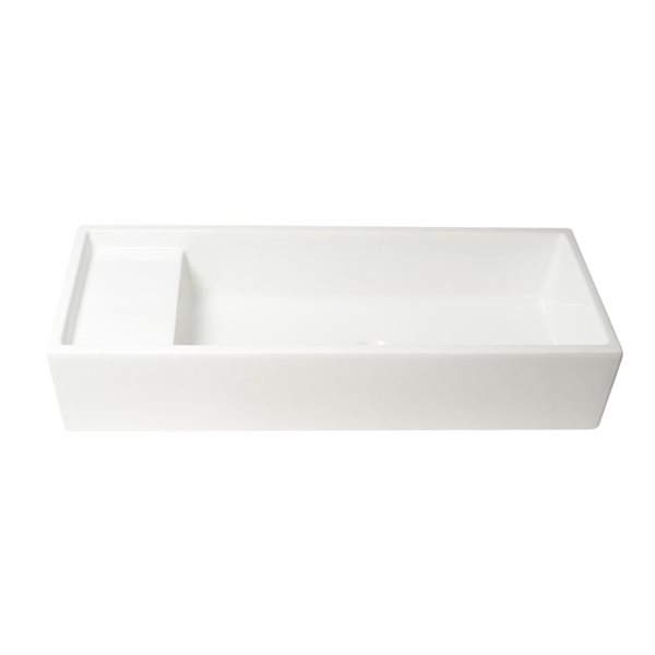 ALFI brand 39-in White Above Mount Fireclay Bathroom Trough Sink