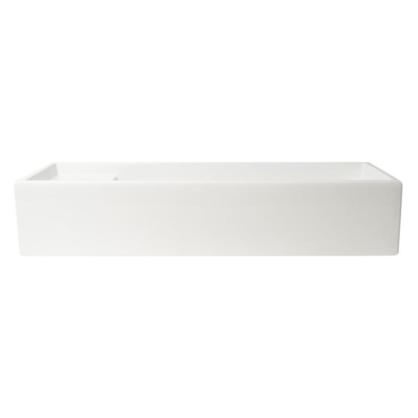 ALFI brand 39-in White Above Mount Fireclay Bathroom Trough Sink