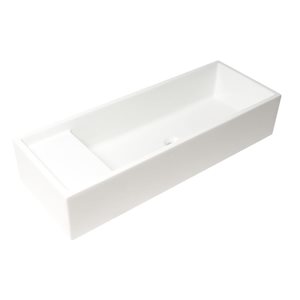 ALFI brand 39-in White Above Mount Fireclay Bathroom Trough Sink