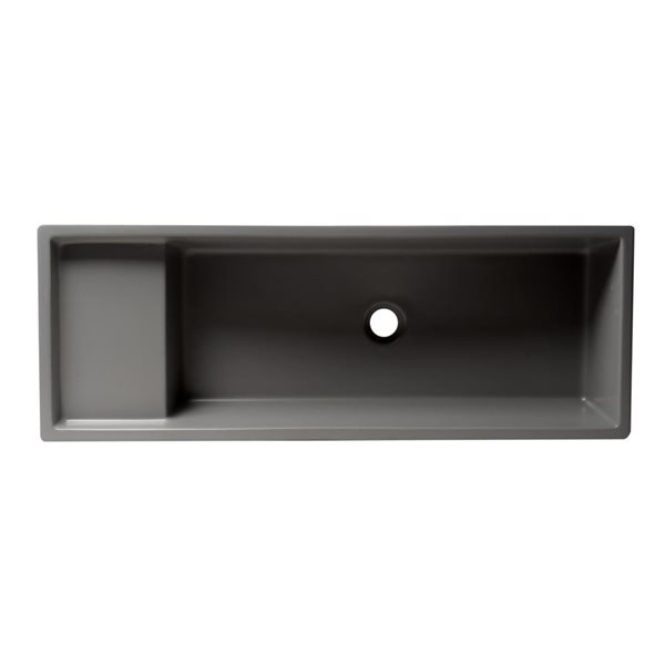 ALFI brand 39-in Matte Gray Above Mount Fireclay Bathroom Trough Sink