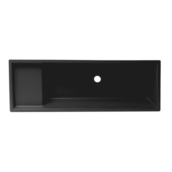 ALFI brand 39-in Black Matte Above Mount Fireclay Rectangular Bathroom Trough Sink