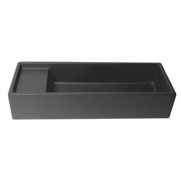 ALFI brand 39-in Black Matte Above Mount Fireclay Rectangular Bathroom Trough Sink