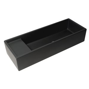 ALFI brand 39-in Black Matte Above Mount Fireclay Rectangular Bathroom Trough Sink