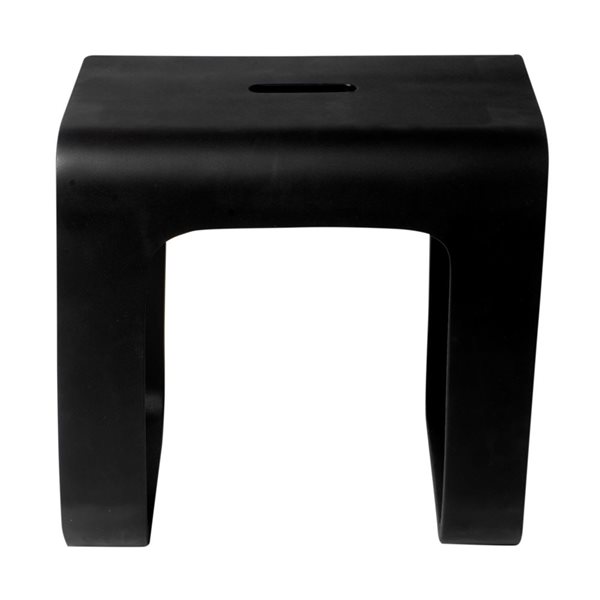 ALFI brand 16.8-in x 11.75-in Matte Black Solid Surface Resin Bathroom / Shower Stool