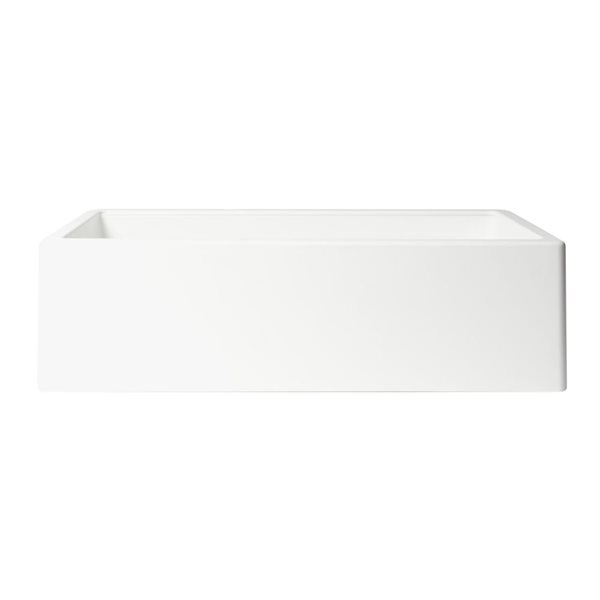 ALFI brand 30-in White Granite Composite Single Bowl Drop-in Farm Sink w/ Accessories