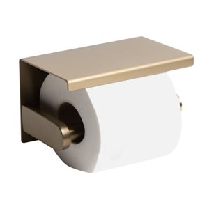 ALFI brand Brushed Gold PVD Stainless Steel Toilet Paper Holder with Shelf