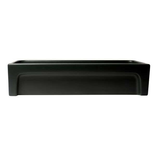 ALFI brand 36-in Matte Black Above Mount Fireclay Rectangular Bathroom Trough Sink