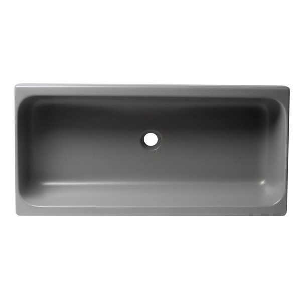 ALFI brand 36-in Matte Gray  Above Mount Fireclay Rectangular Bathroom Trough Sink