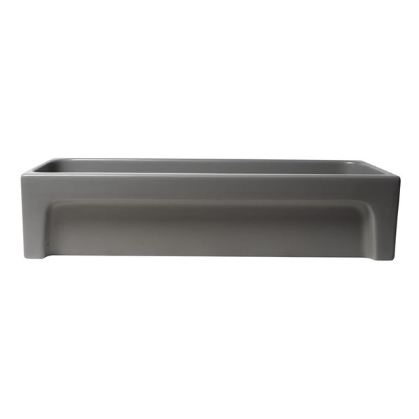 ALFI brand 36-in Matte Gray  Above Mount Fireclay Rectangular Bathroom Trough Sink