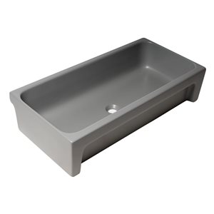 ALFI brand 36-in Matte Gray  Above Mount Fireclay Rectangular Bathroom Trough Sink