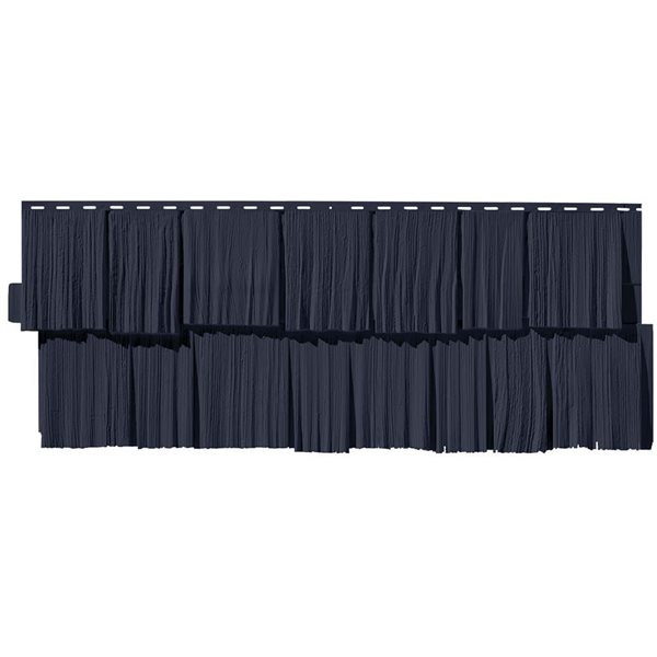 Novik NovikShake 18.8-in x 48.4-in Windsor Blue HS Hand Split Shake Polymer Siding -  Box of 9 panels (49.4 sq.ft.)