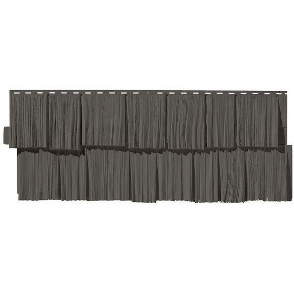 Novik NovikShake 18.8-in x 48.4-in Rockaway Grey HS Hand Split Shake Polymer Siding -  Box of 9 panels (49.4 sq.ft.)