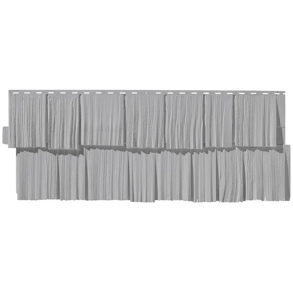 Novik NovikShake 18.8-in x 48.4-in Heritage Grey  HS Hand Split Shake Polymer Siding -  Box of 9 panels (49.4 sq.ft.)